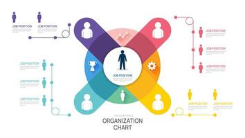 organization chart Infographic template with business avatar icons. illustration. vector