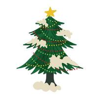 CHRISTMAS Tree STICKER DECORATION Ornament simple dot snow vector