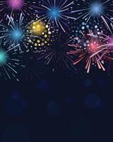 Blank background of glowing fireworks for New Year greeting vector