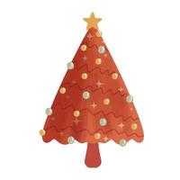 CHRISTMAS Tree STICKER DECORATION Ornament red soft light ball vector