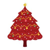 CHRISTMAS Tree STICKER DECORATION Ornament red glamour vector