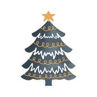 CHRISTMAS Tree STICKER DECORATION Ornament simple line variation vector