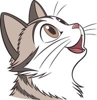 a cartoon cat with its mouth open and its eyes wide vector
