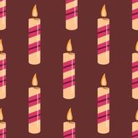 Seamless pattern with striped candles vector