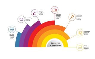 infographic template 7 step for business red tone vector