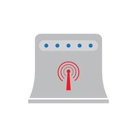 WIFI router emitting red wireless signals vector