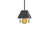 a hanging lamp with a bright bulb vector