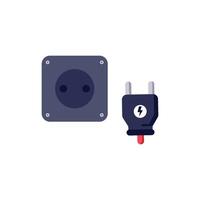 Electrical outlet and matching plug vector