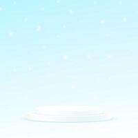 Blue background 3d with white podium. 3D abstract studio room with pedestal podium. Space for selling products on the website. illustration. vector