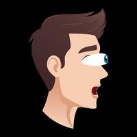 Surprised Character with Popping Out Eyes Cartoon Illustration vector