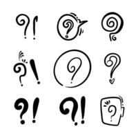 Doodle Question Mark, Sign and Symbol for Design, Presentation or Website elements. vector