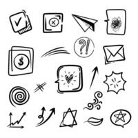 Collection of emphatic doodle elements on a white background, for concept design. vector