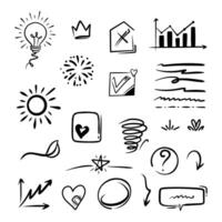 Doodle element set, for concept design. vector