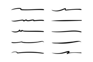 simple collection of underline illustrations on a white background vector