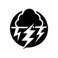 black lightning icon on a white background vector