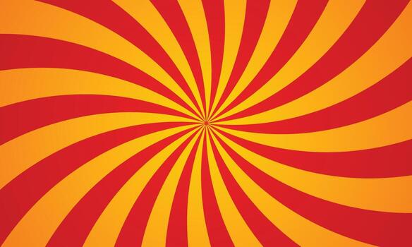 Orange and red spiral sunburst effect background with halftone. Pop art comic-style background vector