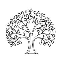 A Tree Coloring Page vector