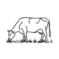 Cow Line Art vector