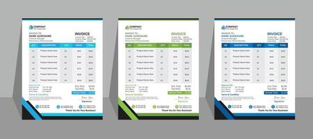 Minimal Corporate Business Invoice design template illustration bill form price invoice. Creative invoice template . business stationery design vector
