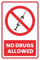 No drugs allowed sign vector
