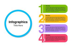Four section infographic presents data with titles and descriptive text. vector