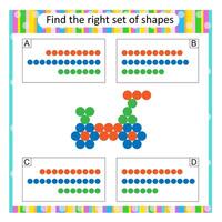 Logic puzzle for children. Find the correct set of cartoon bicycle. Answer is C. vector