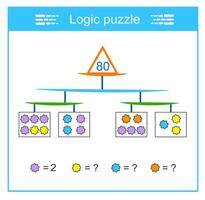Logic puzzle. IQ training test. Printable worksheet. illustration vector