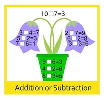 Math activity for kids. Developing numeracy skills. Number range up to 10. . vector