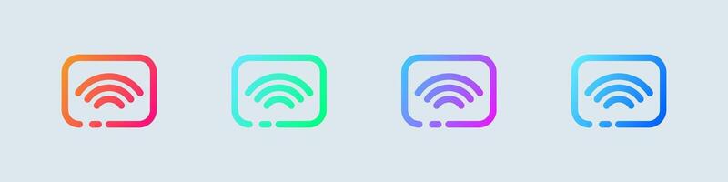 Tap line icon in gradient colors. Mobile signs illustration. vector