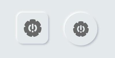 Issue solid icon in neomorphic design style. Problem signs illustration. vector