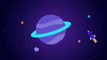 Space exploration animation concept. Outer space science. Universe and galaxy illustration. vector