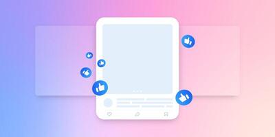 Social media mock up collection. Colorful social media interface. vector