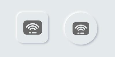 Tap solid icon in neomorphic design style. Mobile signs illustration. vector