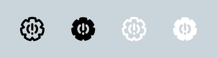 Issue icon set in black and white. Problem signs illustration. vector