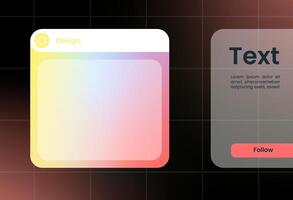 Futuristic design element in gradient colors. Pop up interface element. vector