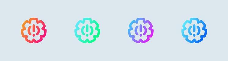 Issue line icon in gradient colors. Problem signs illustration. vector