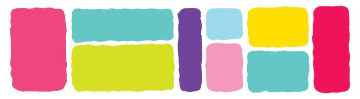 Crayon style handwriting text boxes set. Rough memo frame with chalk texture. Sketch illustration. vector