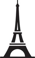 eiffel tower is shown in black and white vector