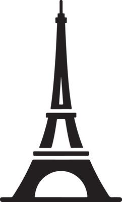 eiffel tower is shown in black and white