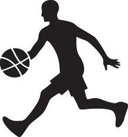 Creative basketball silhouette art ideal for posters, apparel, and promotional materials. vector