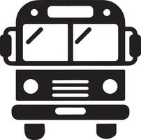 Frontal bus silhouette vector