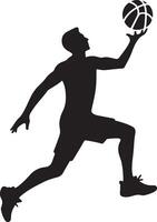 High-quality design featuring a basketball player in action, perfect for sports-themed projects. vector