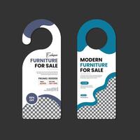 Luxury and elegant furniture sale door hanger design template with two color variations vector
