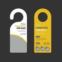 Elegant furniture sale door hanger design template with two color variations vector