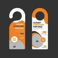 Home and office interior door hanger design template with two color variations vector