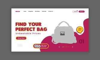 Single product website landing page interface design template vector