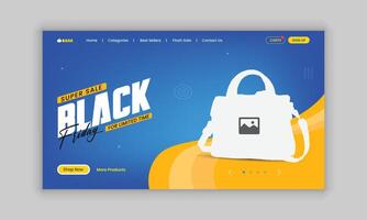 Black Friday Landing Page Design User Interface Design Template vector