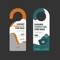 New collection Furniture Sale door hanger design template with two color variations vector