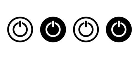 On off power button icon set. Switch on switch off sign symbol vector