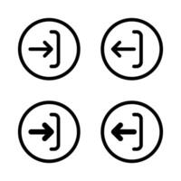 Enter and exit door icon. Login and logout symbol on circle line vector